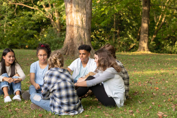Teenagers Hanging Out Together Outside