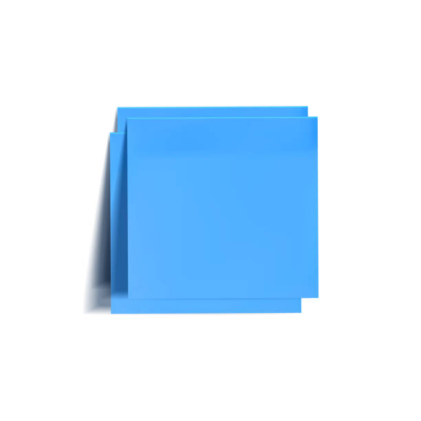 вектор светло-синяя бумага для мемо, белый шаблон рамки, чистые листы бумаги. - thumbtack message reminder office stock illustrations