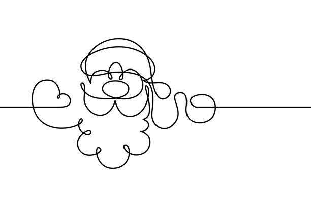 Peeking Santa Claus vector art illustration