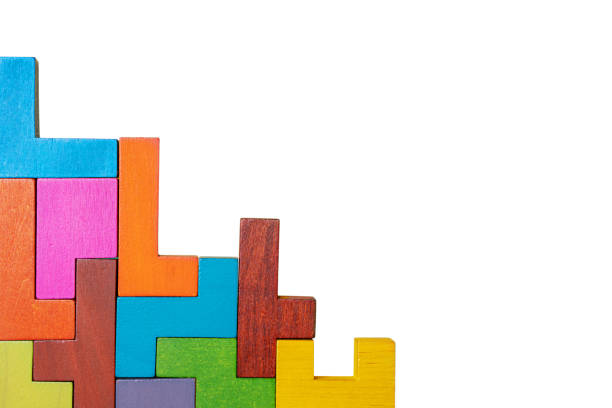 The concept of logical thinking. Colorful geometric shapes isolated on white.