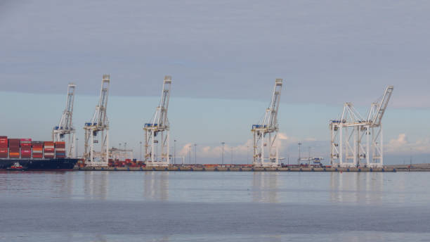 istock View of freight being transported to commercial dock 1352476440