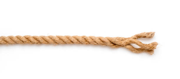 istock Rope jute with disheveled end isolated on white, top view 1352479020