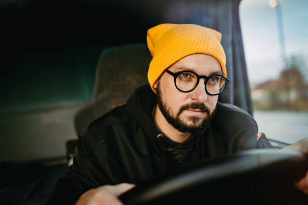 istock Tired and sleepy truck driver 1352481593