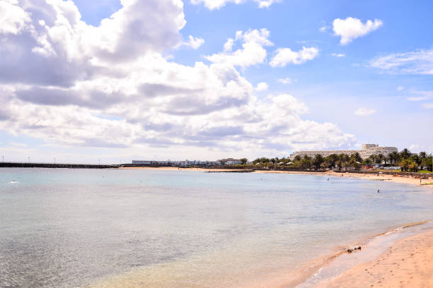 Spanish View Landscape in Lanzarote Tropical Volcanic Canary Islands Spain