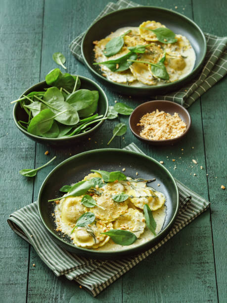 Vegan Spinach and Mushroom Ravioli