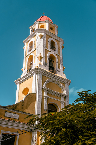 Low Angle View Of Iglesia y Convento Tower In Trinidad, Cuba