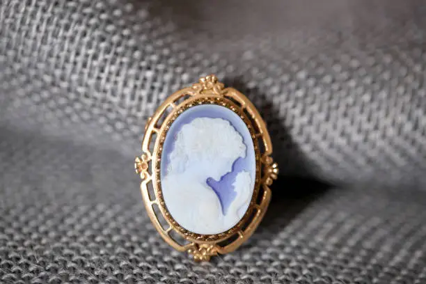Cameo with gold surrounding