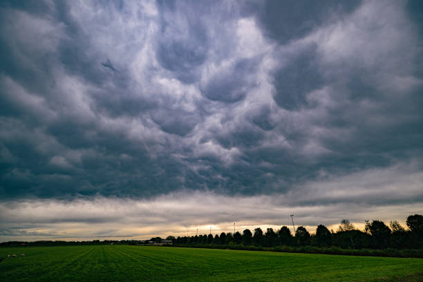 istock Mammatus or bubble clouds over the Dutch countryside 1352505489