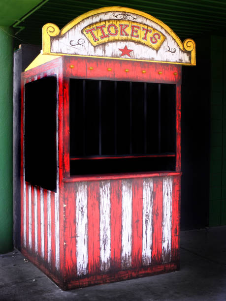 istock Old ticket booth at a carnival or circus selling ticket for rides and fun 1352505500