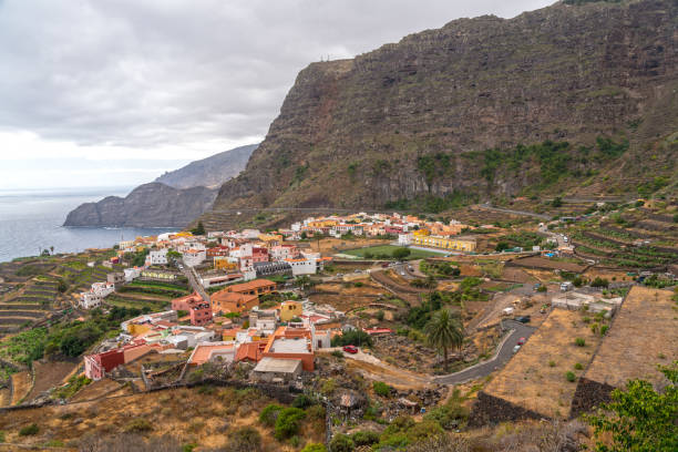istock High angle view of town Vallehermoso, La Gomera 1352506278