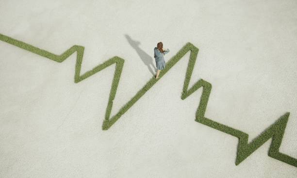 Woman walking on grassy pulse trace graph