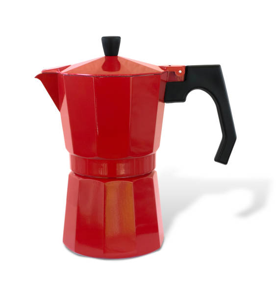 istock Red metal moka coffee pot 1352512107