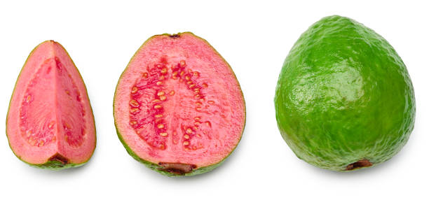 istock guava with slice isolated on white background. clipping path 1352513473