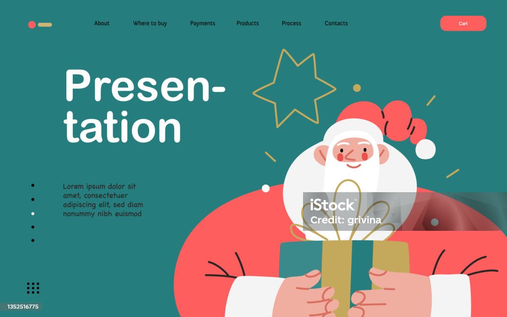 Santa Website Web Santa A Corporative Website Page Template Stock Illustration ...