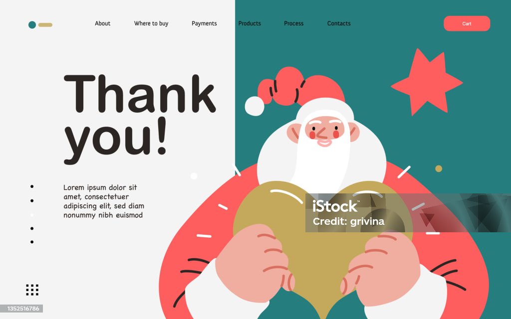 Santa Website Web Santa A Corporative Website Page Template Stock Illustration ...