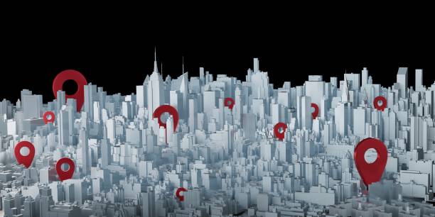 istock pin on map usa dark tone glow pin connection communication and service delivery 3d illustration 1352519544
