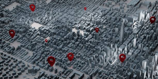 istock pin on map usa dark tone glow pin connection communication and service delivery 3d illustration 1352519550