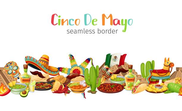 ilustrações de stock, clip art, desenhos animados e ícones de mexico carnival cinco de mayo icons - carnival spirit