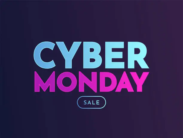 Vector illustration of Cyber Monday sale banner, background. Vector