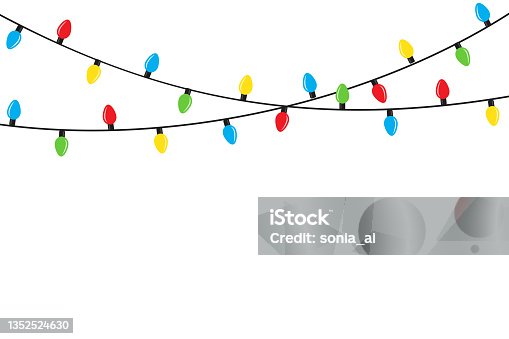 istock Christmas lights bulbs isolated on white 1352524630