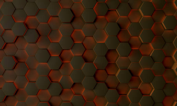 istock Abstract background of glowing hexagonal honeycombs. 3D-Rendering 1352525011