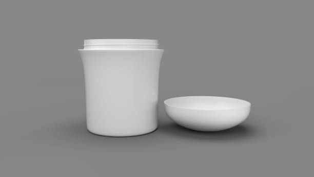 istock White cosmetic jar Dome shape Blank Cosmetic Container for Cream 3D rendering 1352531893