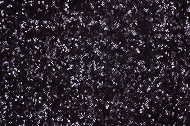 Black Sequins Shiny Fabric Black Friday Concept Background Texture
