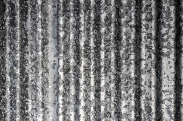 istock Interior texture background under the old galvanized corrugated roof wall. 1352542862