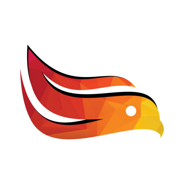 векторный дизайн логотипа eagle head. - phoenix fire tattoo bird stock illustrations