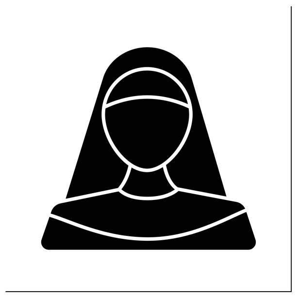 ilustrações de stock, clip art, desenhos animados e ícones de nun glyph icon - confessional nun