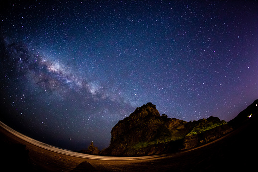 Milky Way and Piha Beach in Auckland, New Zealand