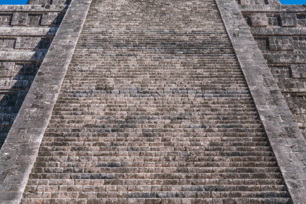 Close up of the Stairway on  El Castillo, Chichen Itza
