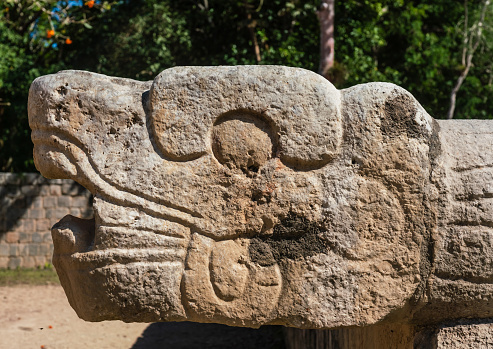 Close up of Mayan Monument at Chichen Itza, Mexico
