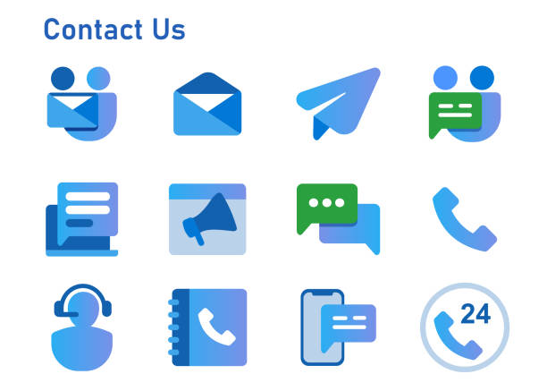 contact us icon set collection from email call hone web form message smartphone chat and text mail envelope symbol blue modern contact us icon set collection from email call hone web form message smartphone chat and text mail envelope symbol blue modern vector contact us blue stock illustrations