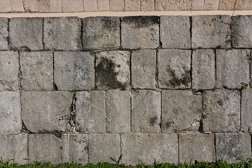 Close up of El Castillo, Chichen Itza, Detail of the Brickwork