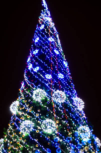 istock Blurred silhouette of the Christmas tree 1352559670