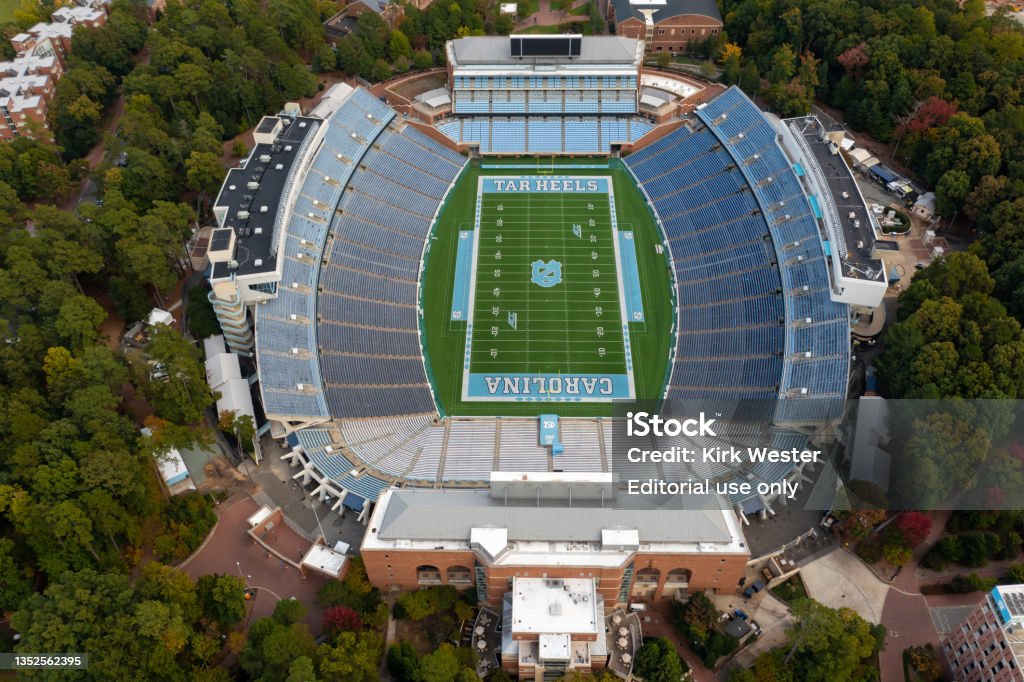 University of North Carolina at Chapel Hill Football stadium. Football in the Forest. Looking at a football stadium. Photo taken in Chapel Hill North Carolina on 10-29-21. North Carolina Tar Heels Stock Photo
