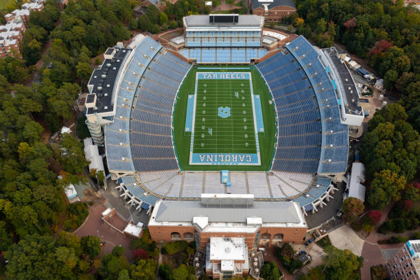 University of North Carolina at Chapel Hill Football stadium. Football in the Forest. Looking at a football stadium. Photo taken in Chapel Hill North Carolina on 10-29-21. university of north carolina photos stock pictures, royalty-free photos & images