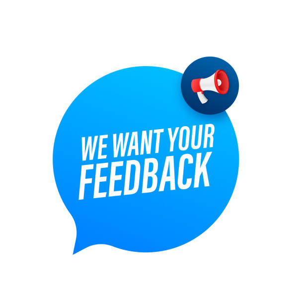 istock Megaphone with We want your feedback. Megaphone banner. Web design. Vector stock illustration 1352563407
