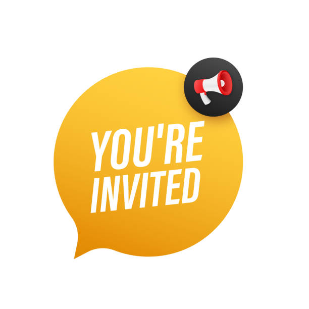 istock Megaphone banner, business concept with text You re invited. Vector illustration 1352563423