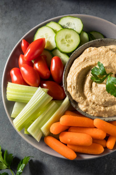 istock Healthy Homemade Veggie Hummus Plate 1352566553