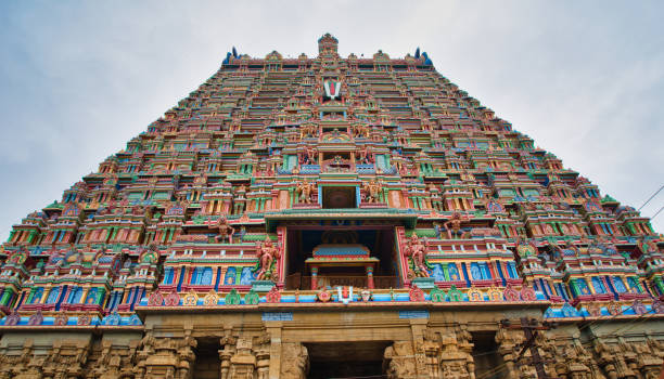 The colorfulness of Sri Ranganathar Swamy Temple. The colorfulness of Sri Ranganathar Swamy Temple. One of the ancient temples in the south of India. Tamil Nadu, India. tamil temple stock pictures, royalty-free photos & images