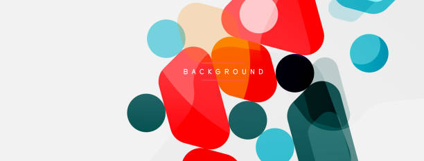 Abstract round geometric shapes and circles background. Trendy techno business template for wallpaper, banner, background or landing vector art illustration