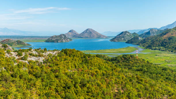 istock Panoramic view to Skadar lake and mountains, Montenegro 1352575378