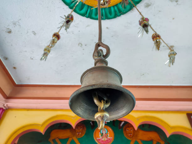 istock Religious temple bell hanging in Hindu temple 1352580919
