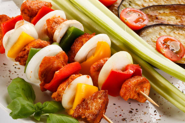 istock Kebab - grilled meat and vegetables 1352581969