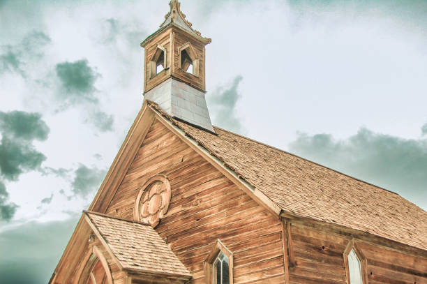 Bodie, California Is an abandoned ghost town. Miners and citizens left the town suddenly. The old church stands as a testament to good construction techniques of the past. A symbol of peace despite its age.