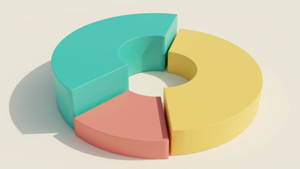 等角ドーナツ図。財務分析の概念。 - fraction sign ストックフォトと画像