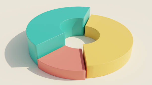 Isometric Donut chart. Financial analysis concept. Isometric Donut chart. Financial analysis concept. 3D rendering illustration. Isolated. pie chart stock pictures, royalty-free photos & images