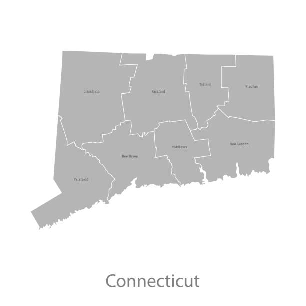 ilustrações, clipart, desenhos animados e ícones de mapa de connecticut - connecticut map